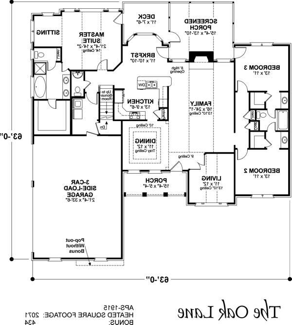 Floorplan image of The Oak Lane House Plan